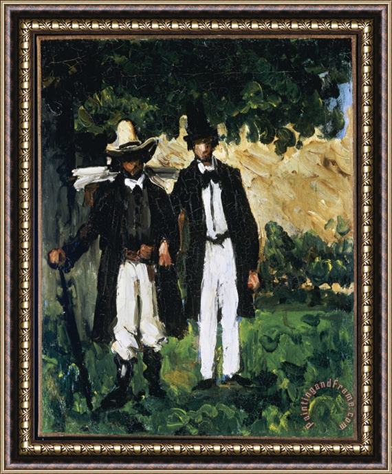 Paul Cezanne Marion And Valabregue Posing for a Picture 1866 Framed Painting