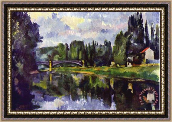Paul Cezanne Marne Shore Framed Painting