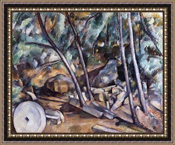 Paul Cezanne Millstone in The Park of The Chateau Noir Framed Print