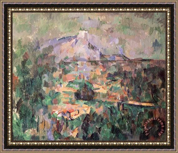 Paul Cezanne Montagne Sainte Victoire From Lauves 1904 06 Framed Painting