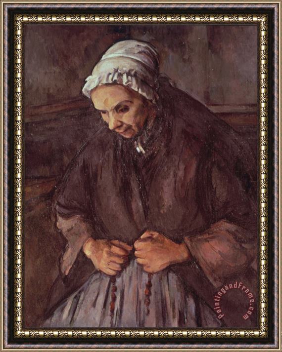 Paul Cezanne Old Woman with a Rosary C 1896 Oil on Canvas Framed Painting