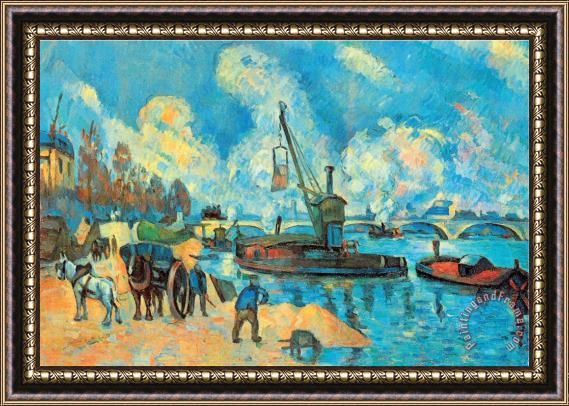 Paul Cezanne On The Banks of The Sein at Bercy Framed Print