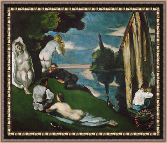 Paul Cezanne Pastorale Idyll 1870 Framed Painting