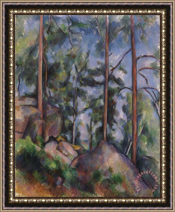 Paul Cezanne Pines And Rocks C 1897 Framed Print