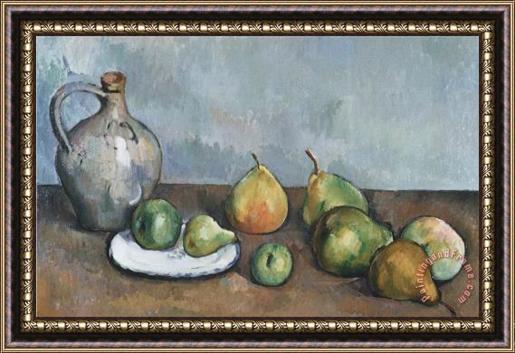Paul Cezanne Pitcher And Fruit Framed Painting