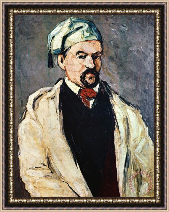 Paul Cezanne Portrait of a Man in a Blue Cap Or Uncle Dominique Circa 1866 Framed Painting