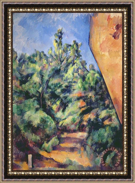 Paul Cezanne Red Rock Framed Painting