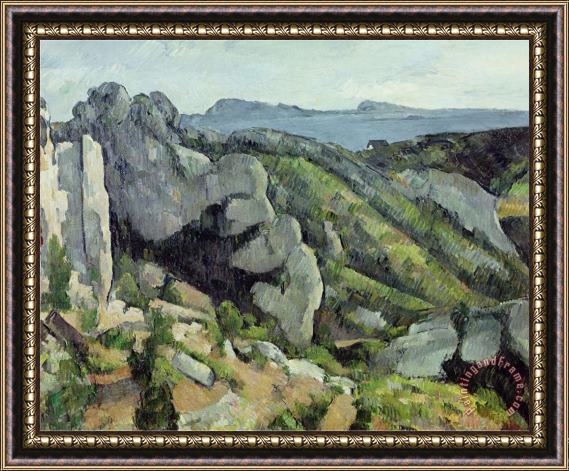 Paul Cezanne Rocks at L Estaque 1879 82 Framed Print