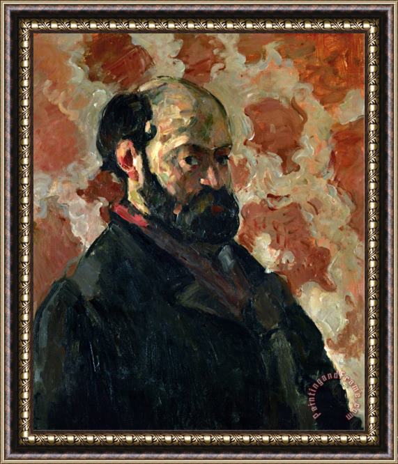 Paul Cezanne Self Portrait Before a Pink Background Circa 1875 Framed Painting