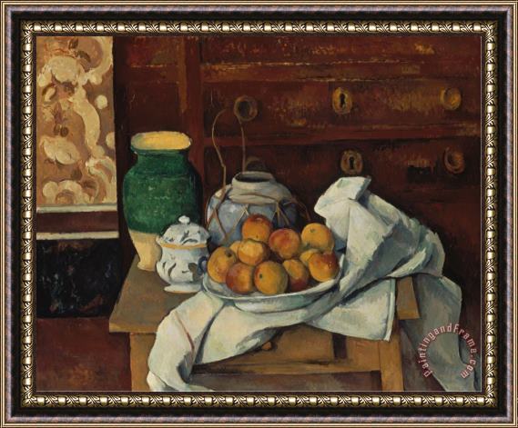 Paul Cezanne Still Life About 1885 Framed Painting
