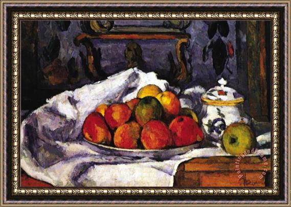 Paul Cezanne Still Life Bowl of Apples Framed Painting