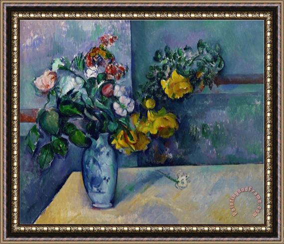 Paul Cezanne Still Life Flowers in a Vase Framed Painting
