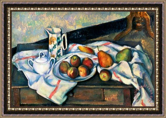 Paul Cezanne Still Life of Peaches And Pears 1888 90 Framed Painting