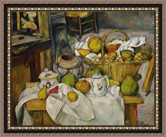 Paul Cezanne Still Life with a Basket Framed Painting