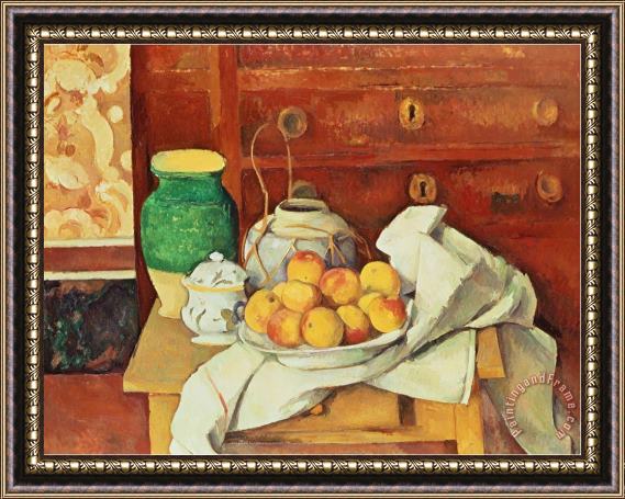 Paul Cezanne Still Life with a Chest of Drawers 1883 87 Framed Print