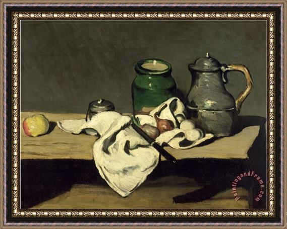 Paul Cezanne Still Life with a Kettle Circa 1869 Framed Painting