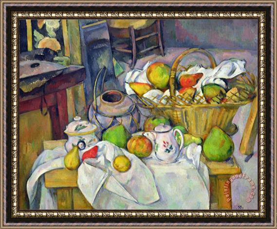 Paul Cezanne Still Life with Basket 1888 90 Framed Painting