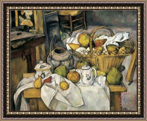 Paul Cezanne Still Life with Basket Framed Painting