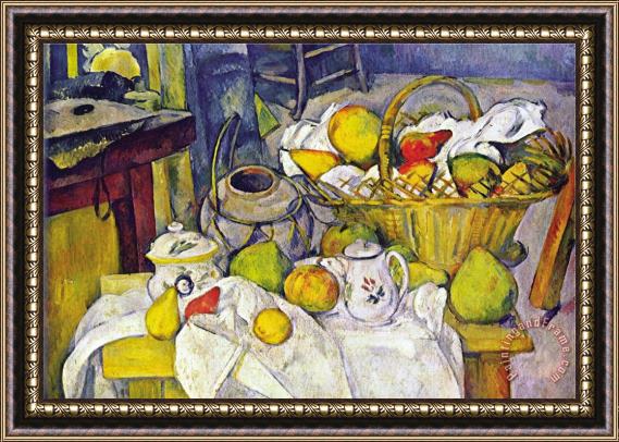 Paul Cezanne Still Life with Fruit Basket Framed Painting