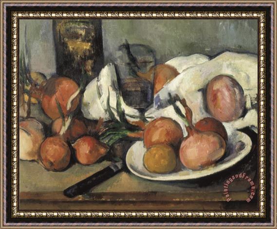 Paul Cezanne Still Life with Onions Framed Painting