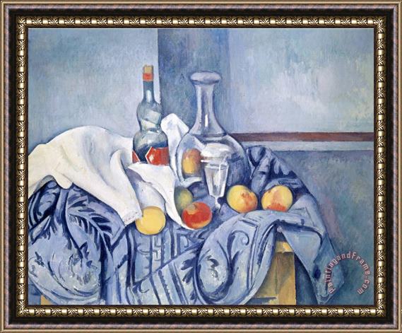 Paul Cezanne Still Life with Peaches And Bottles Framed Print
