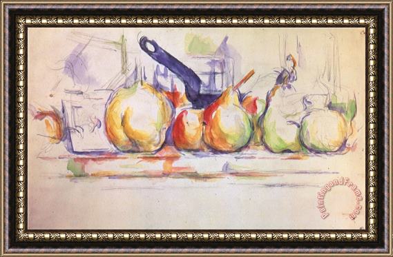 Paul Cezanne Still Life with Saucepan 1902 Framed Painting