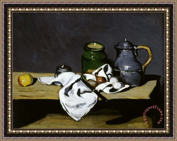 Paul Cezanne Still Life with Teapot C 1869 Framed Painting