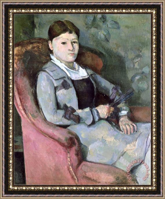 Paul Cezanne The Artist S Wife in an Armchair C 1867 Framed Painting