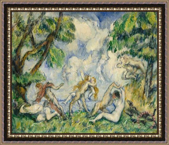Paul Cezanne The Battle Of Love Framed Painting