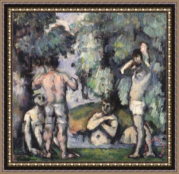 Paul Cezanne The Five Bathers Circa 1875 77 Framed Print