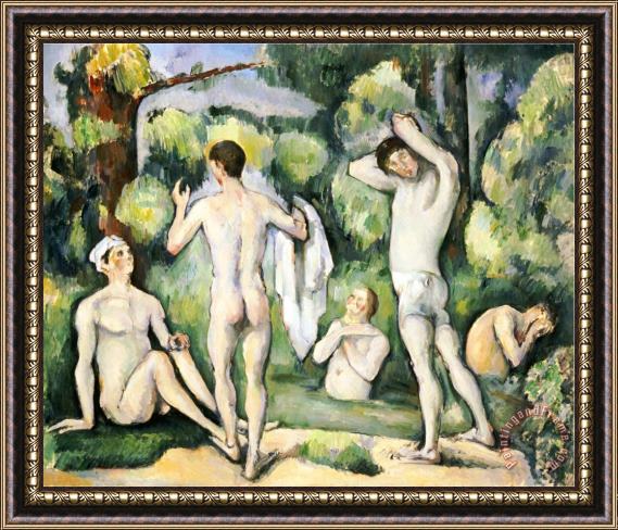 Paul Cezanne The Five Bathers Circa 1880 82 Framed Painting