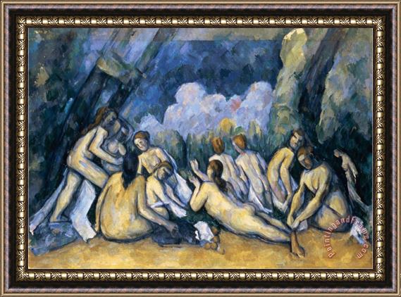 Paul Cezanne The Large Bathers Circa 1900 05 Framed Painting