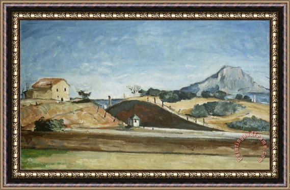 Paul Cezanne The Railway Cutting About 1870 Framed Painting