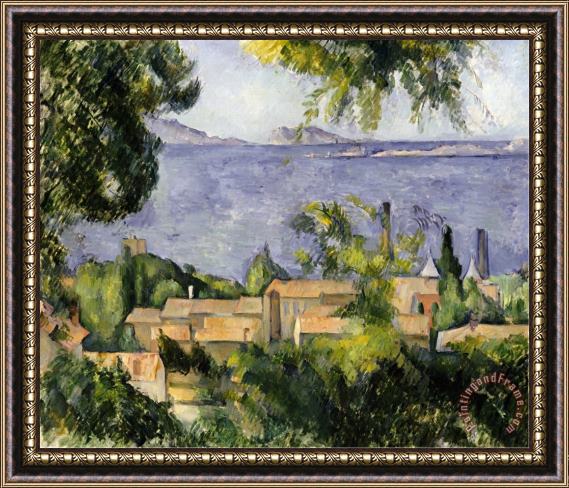 Paul Cezanne The Rooftops of L Estaque 1883 85 Framed Print