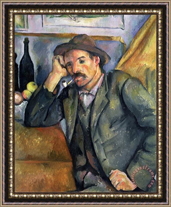 Paul Cezanne The Smoker 1895 Framed Painting