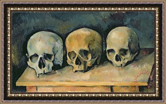 Paul Cezanne The Three Skulls C 1900 Oil on Canvas Framed Print