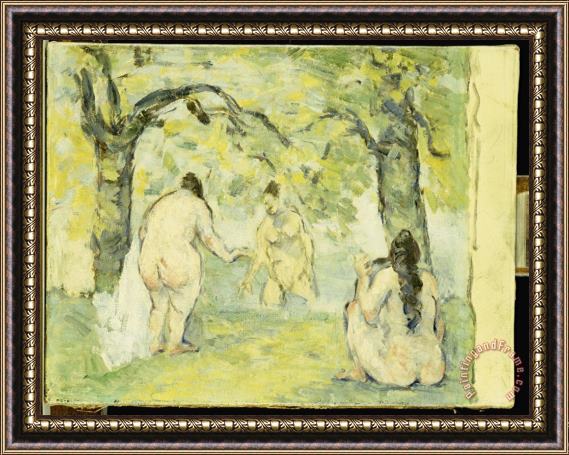 Paul Cezanne Three Bathers 1875 77 Framed Print