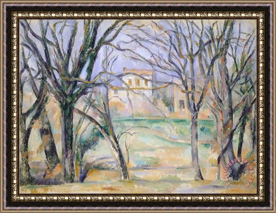 Paul Cezanne Trees And Houses 1885 86 Framed Painting