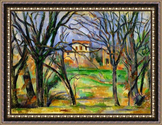 Paul Cezanne Trees And Houses Circa 1885 Framed Painting