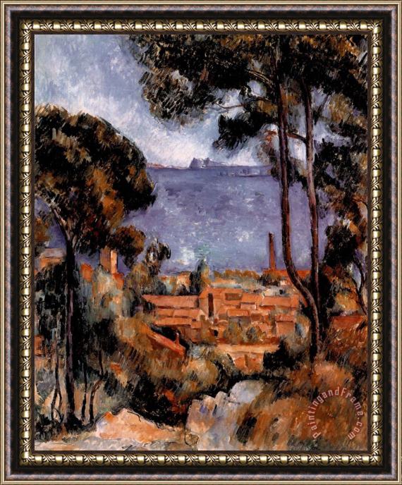 Paul Cezanne View of Estaque Framed Painting