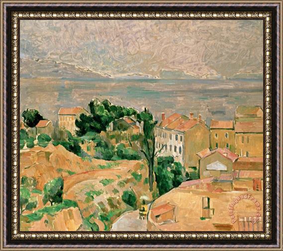 Paul Cezanne View Of L'estaque Framed Painting