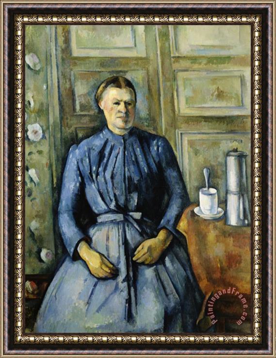 Paul Cezanne Woman with a Coffee Pot Framed Painting