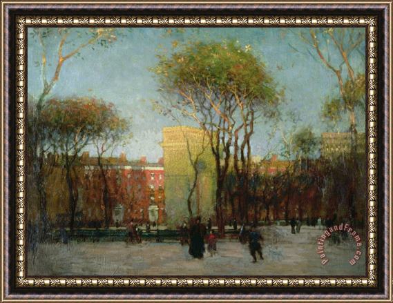 Paul Cornoyer Washington Square New york Framed Painting