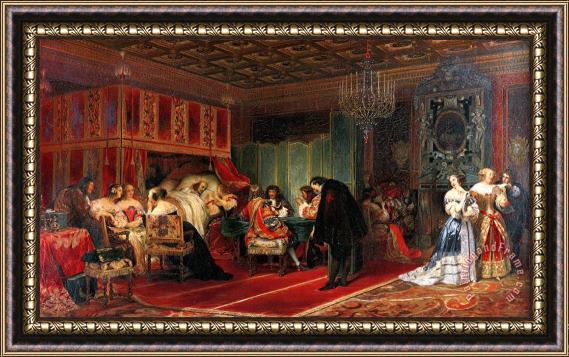 Paul Delaroche Cardinal Mazarin Dying Framed Painting