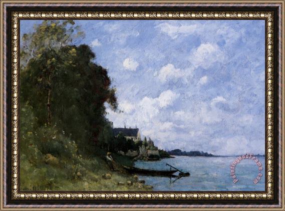 Paul Desire Trouillebert The Loire at Montsoreau Framed Painting