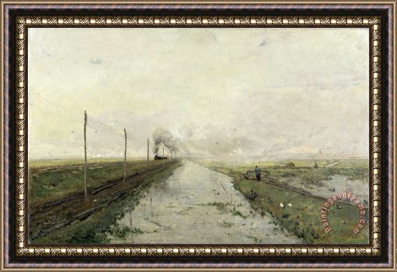 Paul Gabriel Landscape with a Train Framed Painting