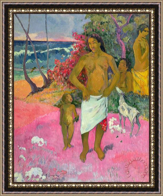 Paul Gauguin A Walk by the Sea Framed Painting
