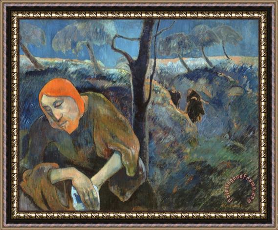 Paul Gauguin Christ in The Garden of Olives Framed Painting