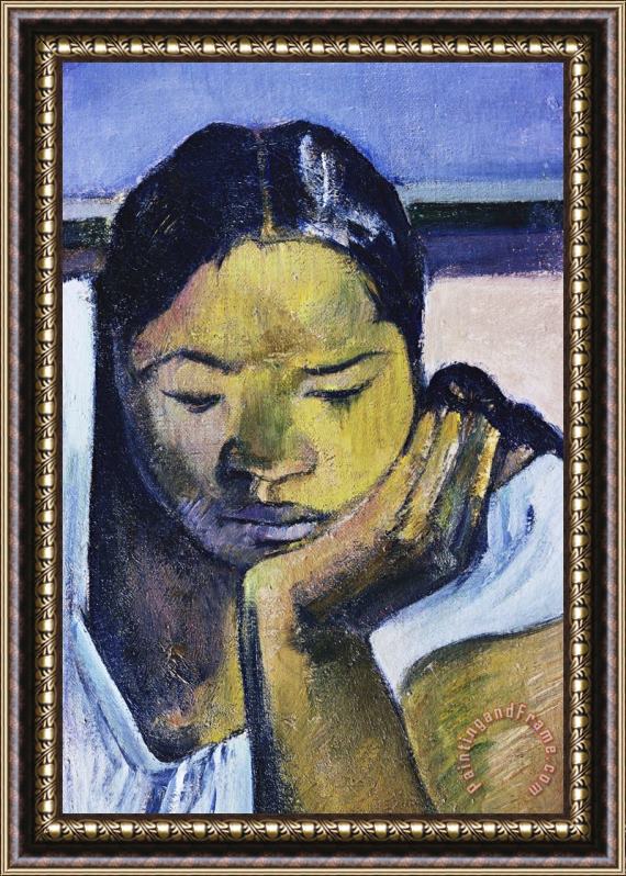 Paul Gauguin Detail of Woman From Te Faaturuma Framed Painting