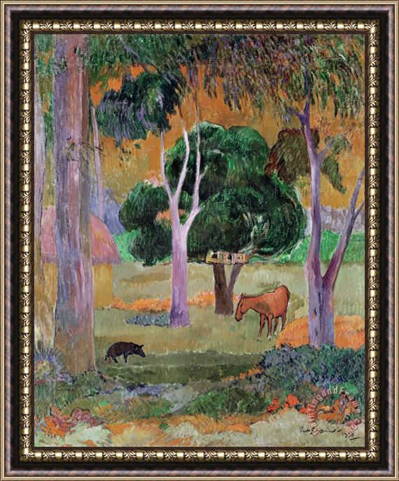 Paul Gauguin Dominican Landscape Framed Painting